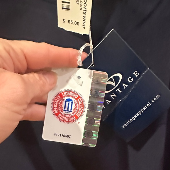 UVA Vantage Navy Men's Jersey with Beige Accents wind breaker. - Picture 5 of 8